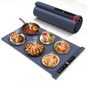 Electric Warming Tray, Warming Mat for Food , Portable Large Food Warmers Mat for Buffets Parties,Full Surface Fast Heating,6 Temperature Setting,Auto Shut-Off